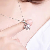 925 Silver Necklace Pendant with Pearl for Women Wedding