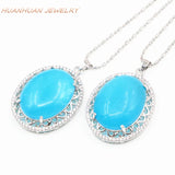 Women Zircon Inlay Natural Stone Jades Chalcedony Choker Collar Pendant Jewelry