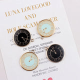 Enamel Clock Pendant Charms Oil Drop Alloy DIY Necklace Bracelet Charms