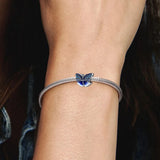 925 Silver Colorful Butterfly Pendant Beads for DIY Bracelet Gift