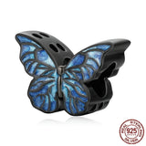 Enamel 925 Silver Butterfly Bead Charm for European Bracelets