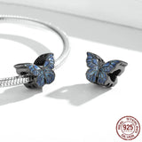 Enamel 925 Silver Butterfly Bead Charm for European Bracelets