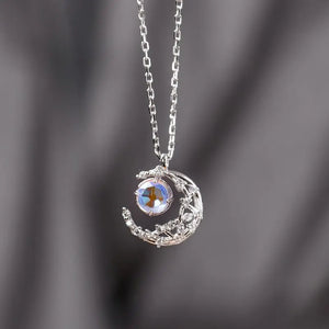 Moon Shape Necklace Crescent Pendant 925 Sterling Silver