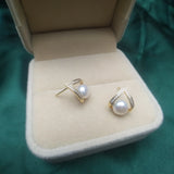 V Shape Pearl Drop Earrings for Women, Stud Earring Wedding Party Gift
