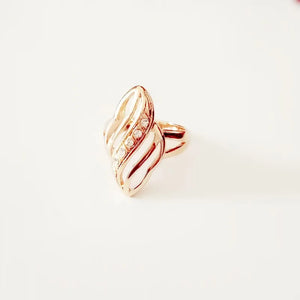 Rose 585 Gold Wide Women Rings