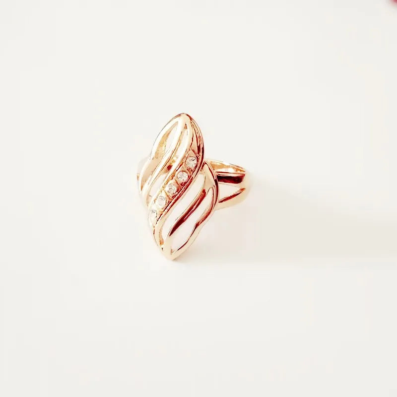Rose 585 Gold Wide Women Rings