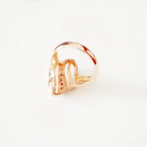 Rose 585 Gold Wide Women Rings