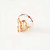 Rose 585 Gold Wide Women Rings