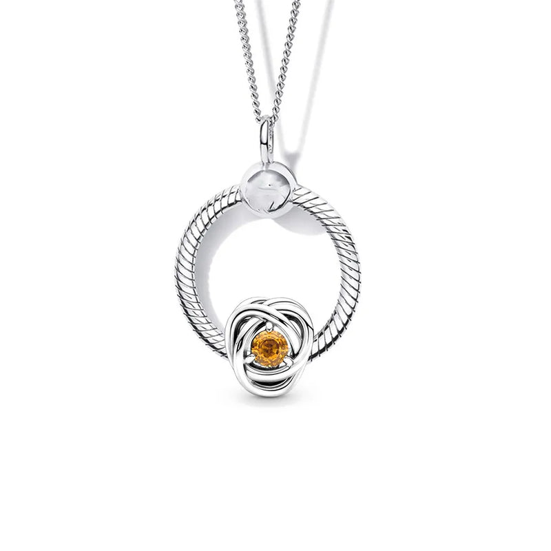 Eternity Circle Charm Necklace Set for Womens DIY Logo Charm Necklaces