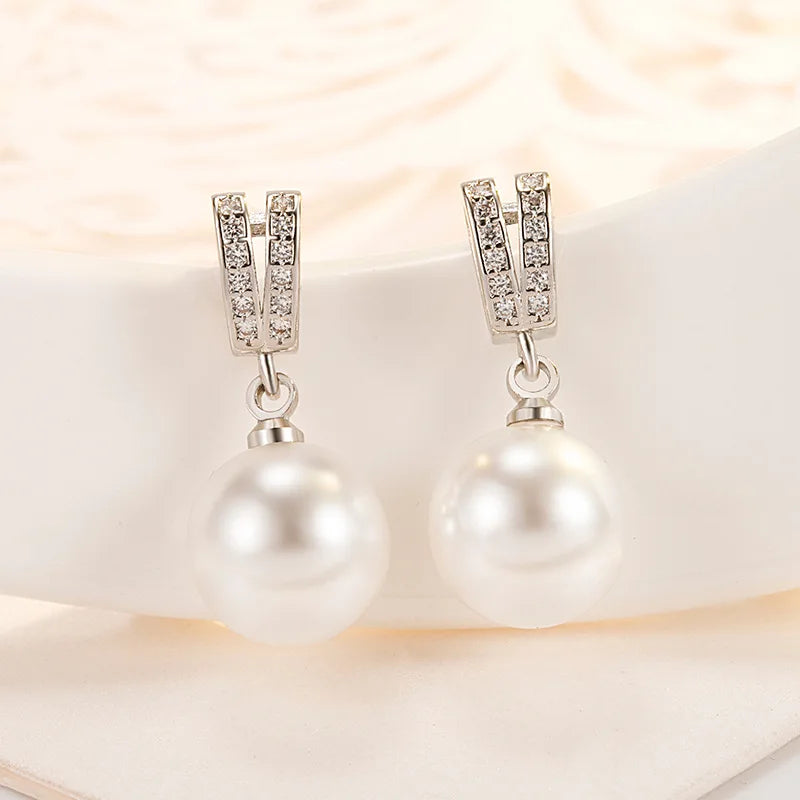 Origin Pearl S925 Silver Drop Earrings Wedding Jewelry for Brides