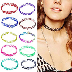Women Elastic Fish Line Cross Weave Vintage Tattoo Choker