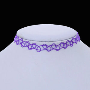 Women Elastic Fish Line Cross Weave Vintage Tattoo Choker