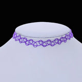 Women Elastic Fish Line Cross Weave Vintage Tattoo Choker