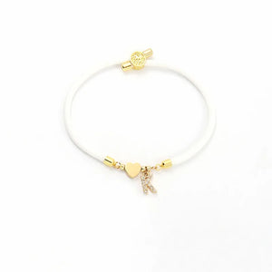 Cubic A-Z Initial Letter Women Bracelet Adjustable Rope Bracelet