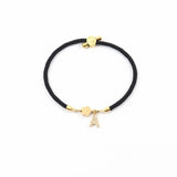 Cubic A-Z Initial Letter Women Bracelet Adjustable Rope Bracelet