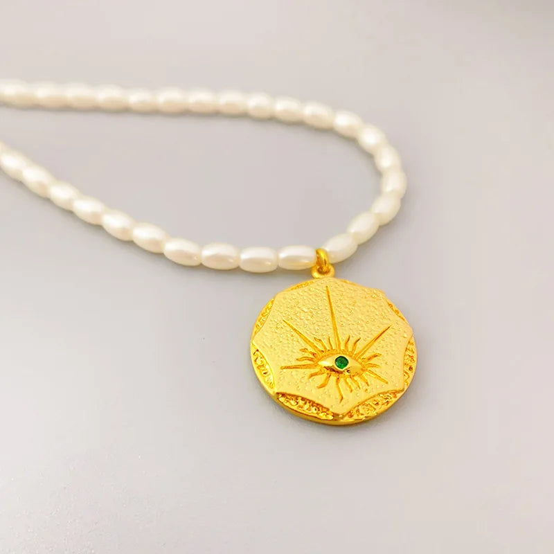 Vintage Freshwater Pearl Pendant Necklace for Women