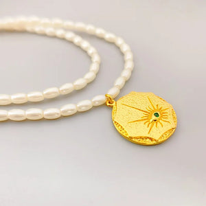Vintage Freshwater Pearl Pendant Necklace for Women
