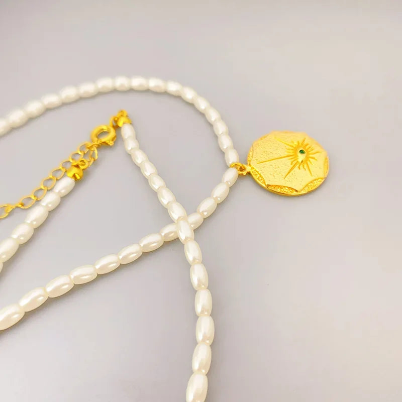 Vintage Freshwater Pearl Pendant Necklace for Women