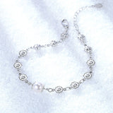 Silver 925 Flower Bracelet for Women Wedding Engagement
