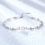 Silver 925 Flower Bracelet for Women Wedding Engagement