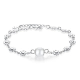 Silver 925 Flower Bracelet for Women Wedding Engagement