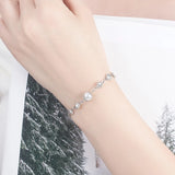 Silver 925 Flower Bracelet for Women Wedding Engagement