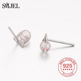 925 Sterling Silver Pearl Cat Stud Earrings for Women