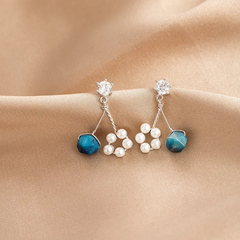 925 Silver Zircon Drop Earrings Wedding Bridal Party Gift