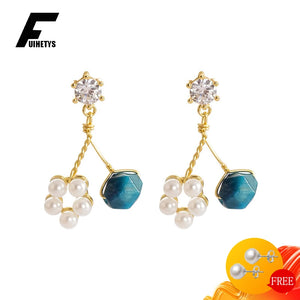 925 Silver Zircon Drop Earrings Wedding Bridal Party Gift