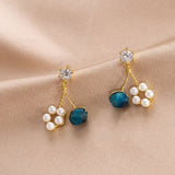 925 Silver Zircon Drop Earrings Wedding Bridal Party Gift