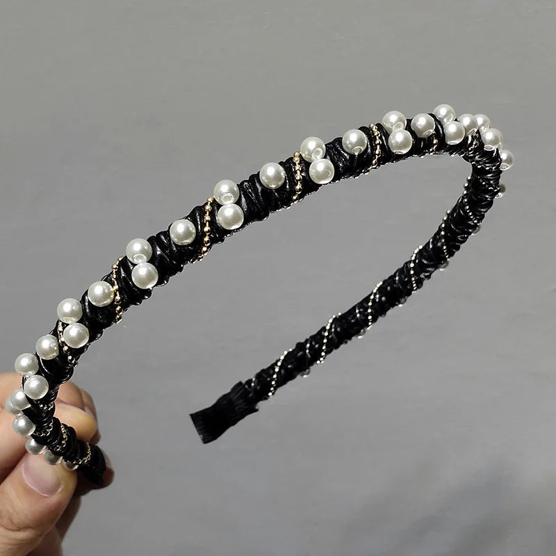 Pearl Hair Clips Textured Hair Hoop Headdress