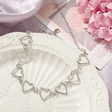Pearl Heart Pendant Chain Necklace Butterfly Choker Gift