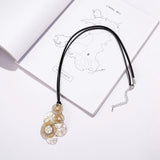 Long Pearl Necklace for Women Gothic Style Chain Pendant