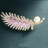 Pearl Zircon Wheat Brooch Temperament Brooches for Women