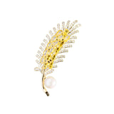 Pearl Zircon Wheat Brooch Temperament Brooches for Women