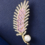 Pearl Zircon Wheat Brooch Temperament Brooches for Women