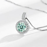 Emerald Zircon Pendant Necklace 925 Sterling Silver Jewelry for Women