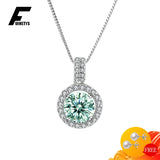 Emerald Zircon Pendant Necklace 925 Sterling Silver Jewelry for Women