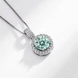 Emerald Zircon Pendant Necklace 925 Sterling Silver Jewelry for Women