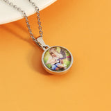 Custom Round Photo Necklace Double-sided Picture Pendant Gift for Her