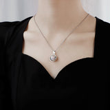 Custom Round Photo Necklace Double-sided Picture Pendant Gift for Her