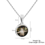 Custom Round Photo Necklace Double-sided Picture Pendant Gift for Her