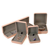 Pink Velvet Jewelry Box Ring Necklace Display Storage Organizer