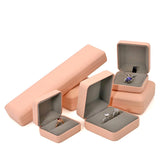 Pink Velvet Jewelry Box Ring Necklace Display Storage Organizer