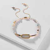 Women's Amazonite Stone Beads Bracelet Adjustable Natural Stone Jewelry