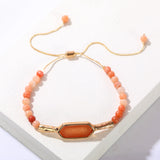 Women's Amazonite Stone Beads Bracelet Adjustable Natural Stone Jewelry