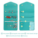 Portable Leather Jewelry Organizer Bag Ring Earrings Storage Box