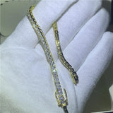 Princess Cut Lab Diamond Bangle 14K Engagement Wedding Bracelets