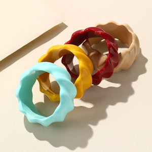 Colorful Resin Wide Bracelet Vintage Punk Charm