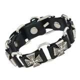 Punk Cross Leather Men Bracelet Street Style Couple Jewelry